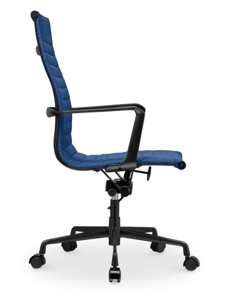 Cavel CD 119 Bureaustoel Blauw Linnen | Zwart Frame