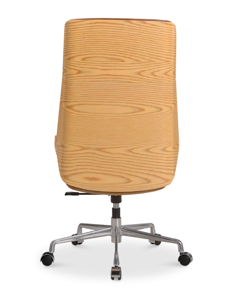 Bureaustoel Charles Cognac Leer, Essen Hout