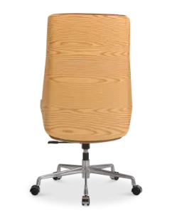 Bureaustoel Charles Cognac Leer, Essen Hout