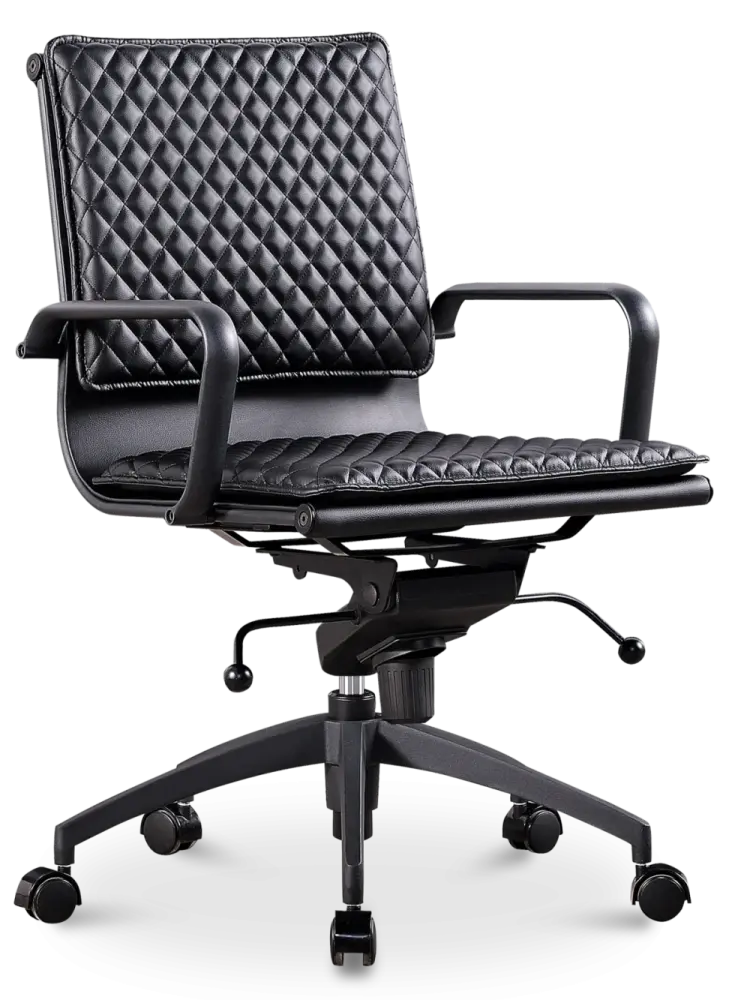 Diamond Softpad Bureaustoel Zwart | Lage Rug