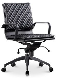 Diamond Softpad Bureaustoel Zwart | Lage Rug