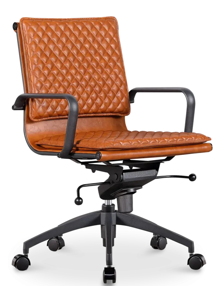 Diamond Softpad Bureaustoel Cognac | Lage Rug Diamond Softpad Bureaustoel Cognac | Lage Rug