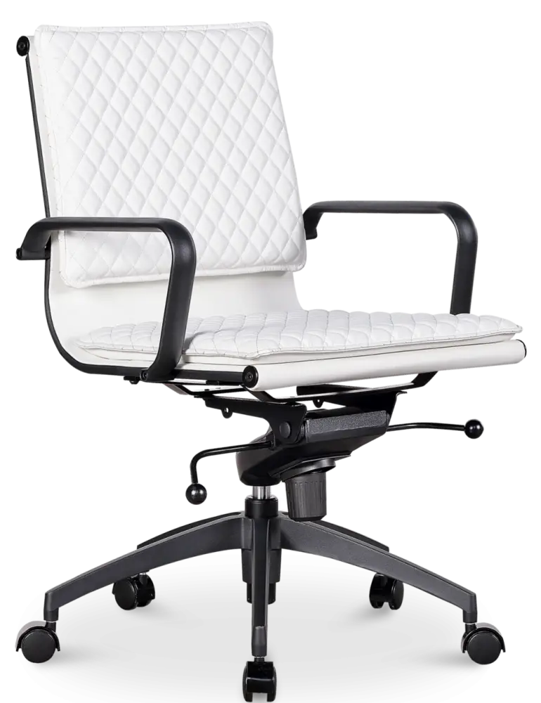 Diamond Softpad Bureaustoel Wit | Lage Rug