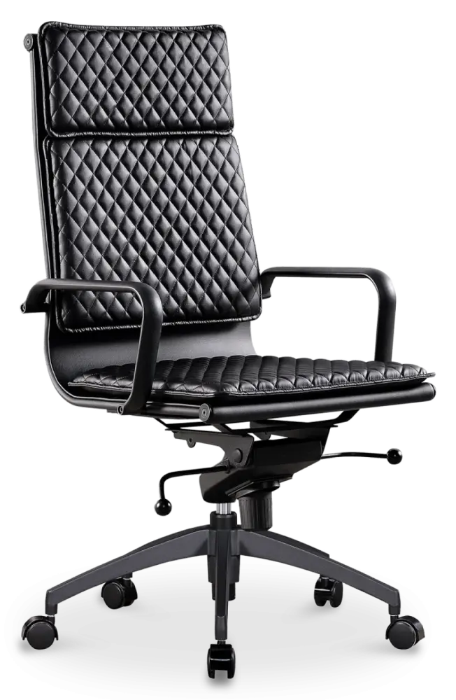 Diamond Softpad Bureaustoel Zwart | Hoge Rug