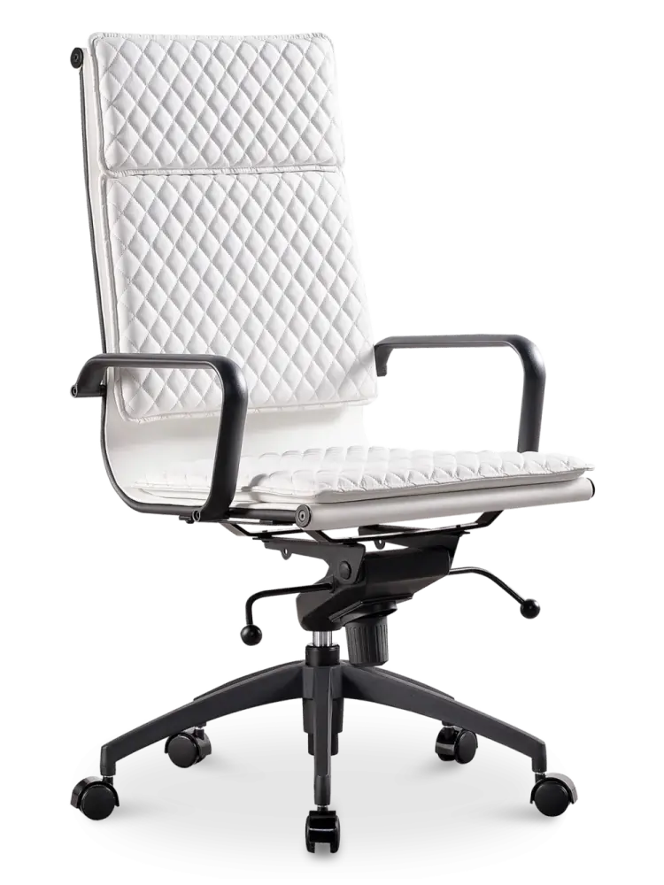 Diamond Softpad Bureaustoel Wit | Hoge Rug