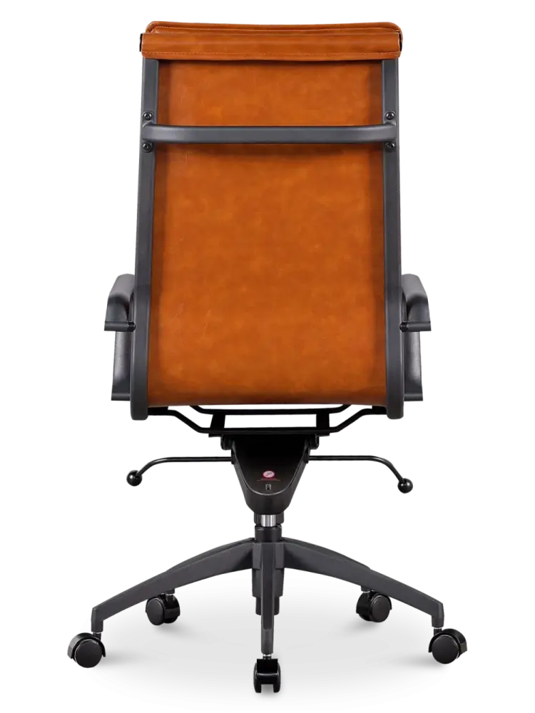 Diamond Softpad Bureaustoel Cognac | Hoge Rug