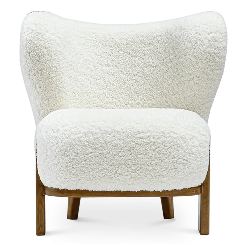 Little Kita Fauteuil Wit | Walnoot Pootjes Little Kita Fauteuil Wit | Walnoot Pootjes
