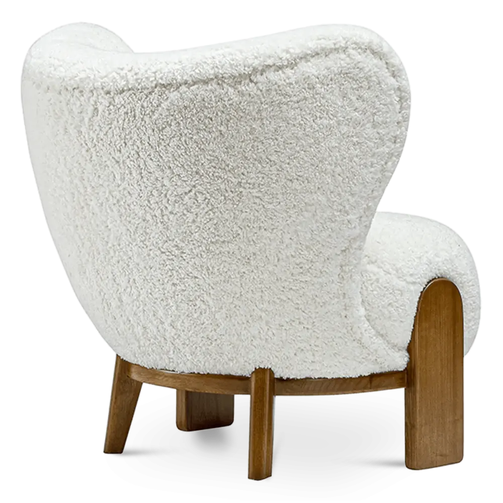 Little Kita Fauteuil Wit | Walnoot Pootjes Little Kita Fauteuil Wit | Walnoot Pootjes