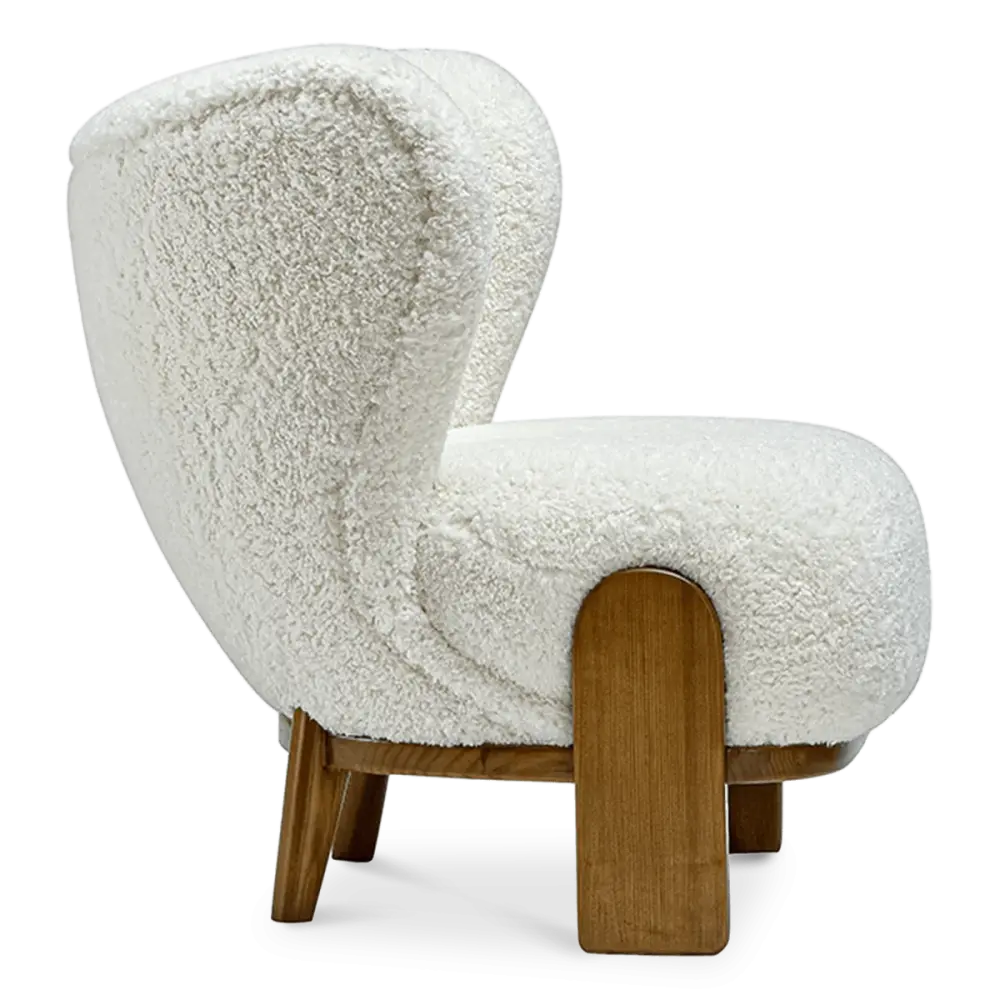 Little Kita Fauteuil Wit | Walnoot Pootjes Little Kita Fauteuil Wit | Walnoot Pootjes