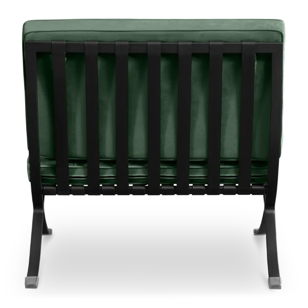 Paviljoen Chair Groen Velvet | Zwart Frame