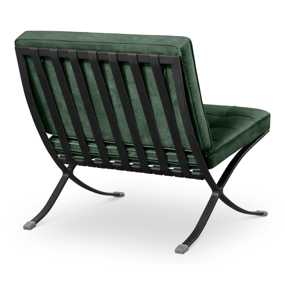 Paviljoen Chair Groen Velvet | Zwart Frame