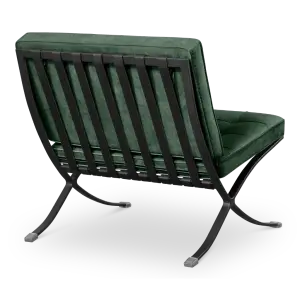Paviljoen Chair Groen Velvet | Zwart Frame