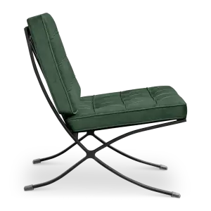 Paviljoen Chair Groen Velvet | Zwart Frame