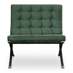 Barcelona Chair Groen Velvet | Zwart Frame