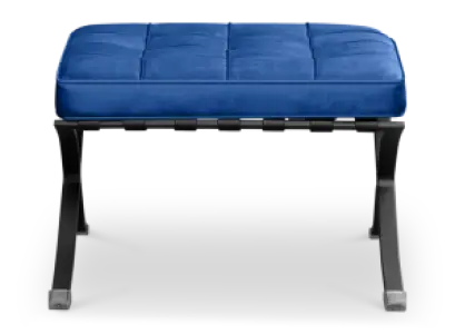 Barcelona Ottoman Blauw Velvet | Zwart Frame