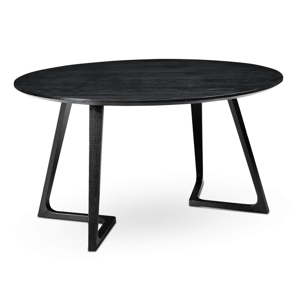 specificaties Jensen eettafel rond zwarte finish   