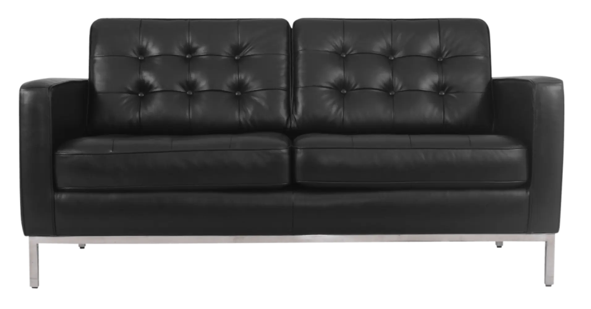 Florence Knoll Twee Zits Zwart Leer