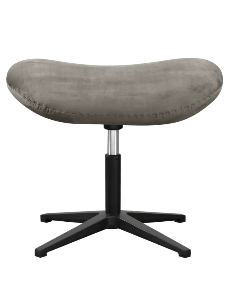Flegg Ottoman / Hocker Elegant Silver Velvet