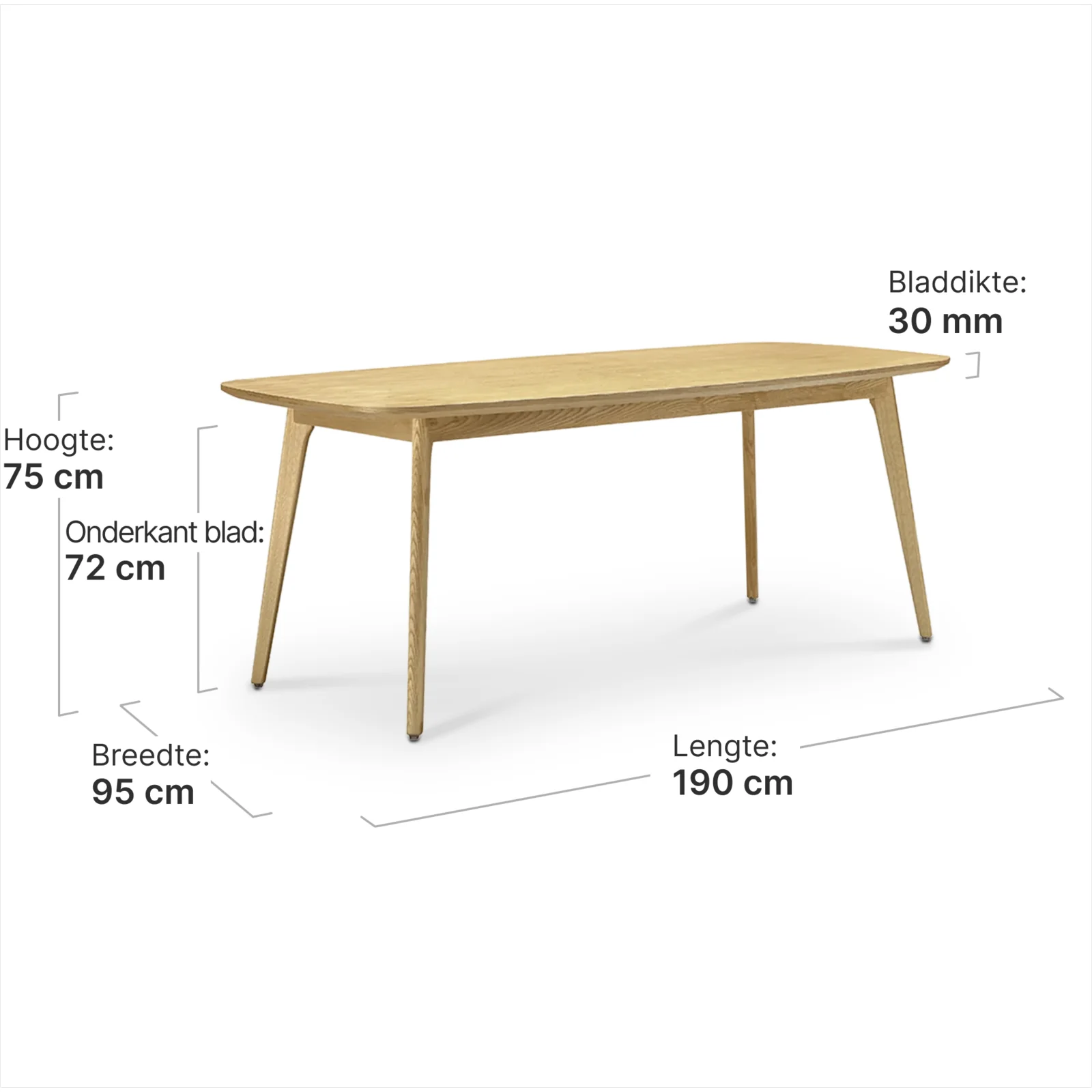 Deens Ovale Eettafel Haner Essen | 190 x 95 cm