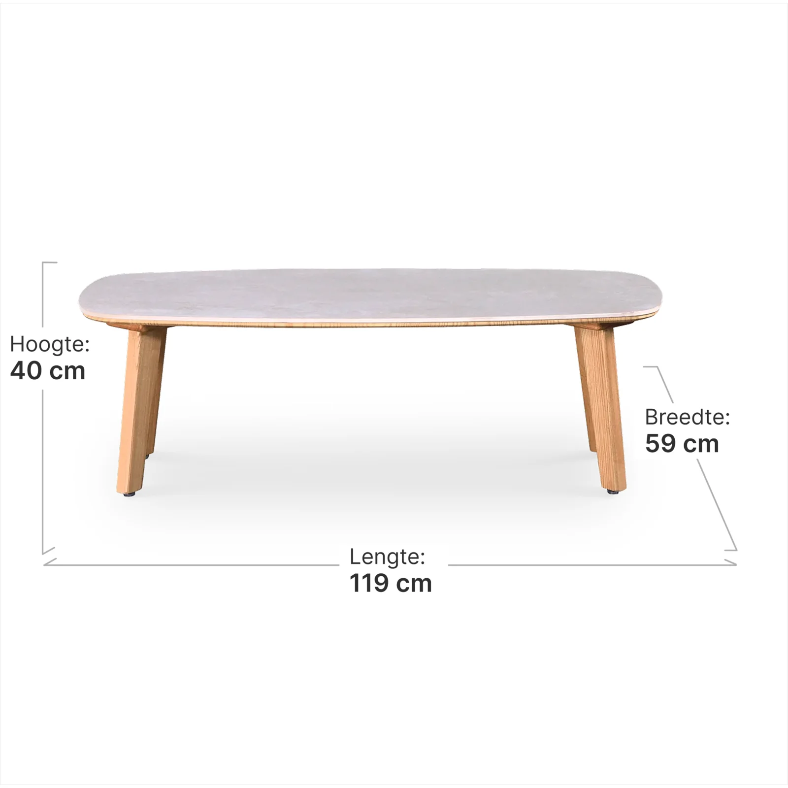 Salontafel Baron Deens Ovaal Wit Keramiek | Essen Poten