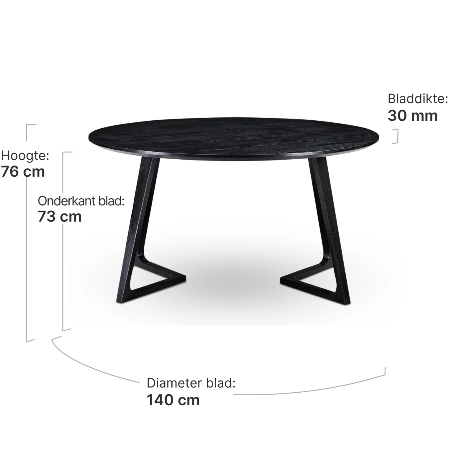 Eettafel Jensen Rond Zwart Essen