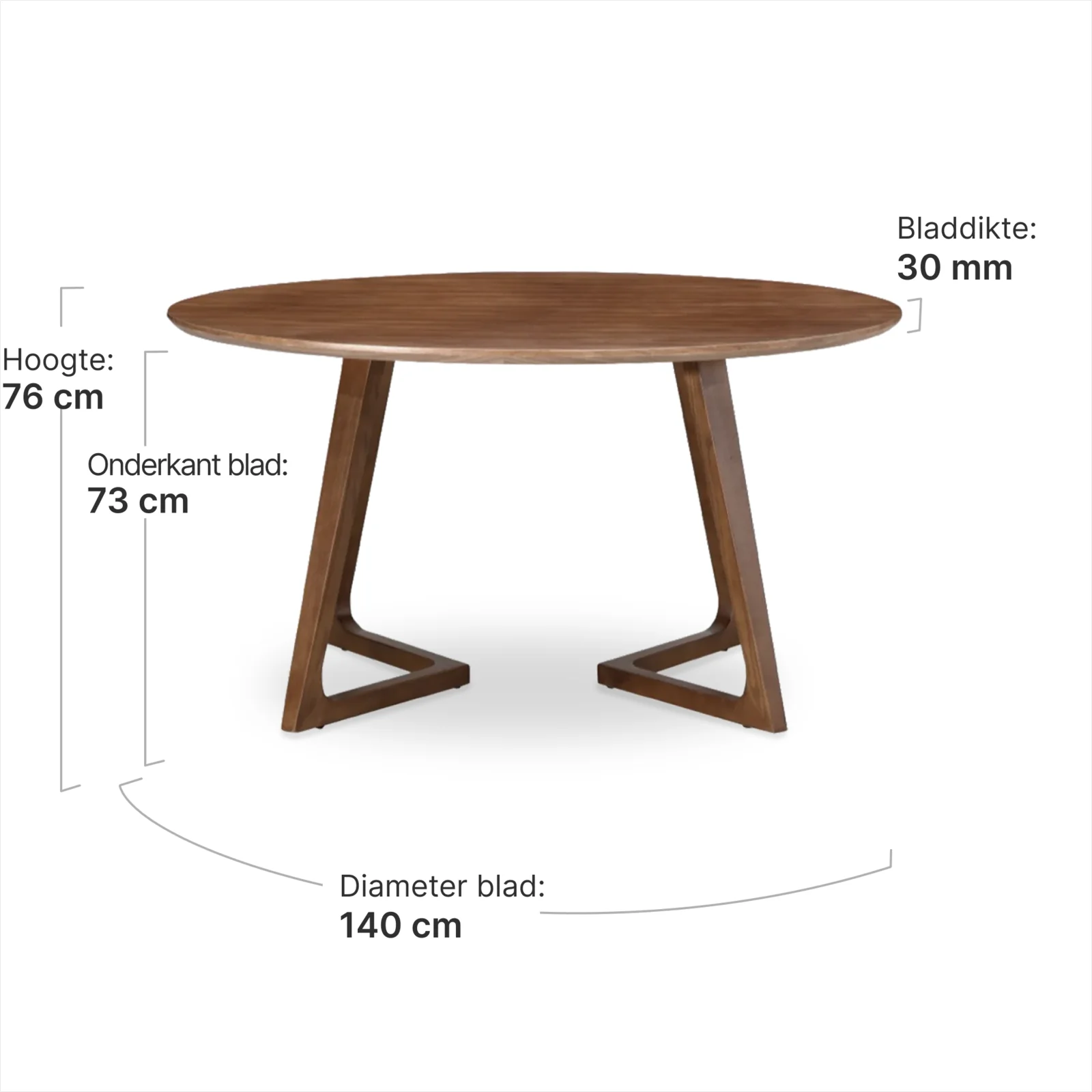 Eettafel Jensen Rond Walnoot