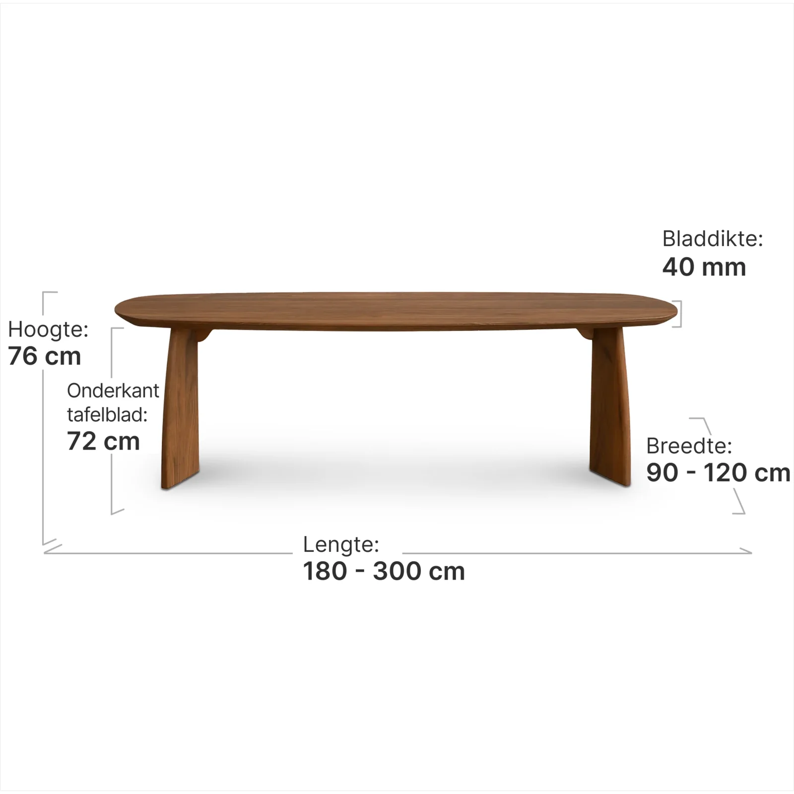 Cavel Nordic Curve Eettafel | Massief Amerikaans Walnoot | Deens Ovaal
