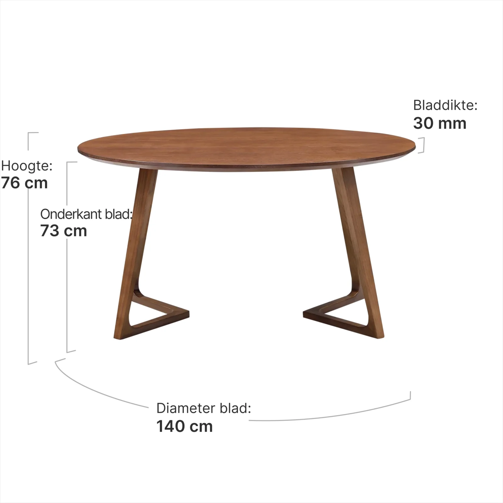 Eettafel Jensen Rond Walnoot (OUD MODEL)