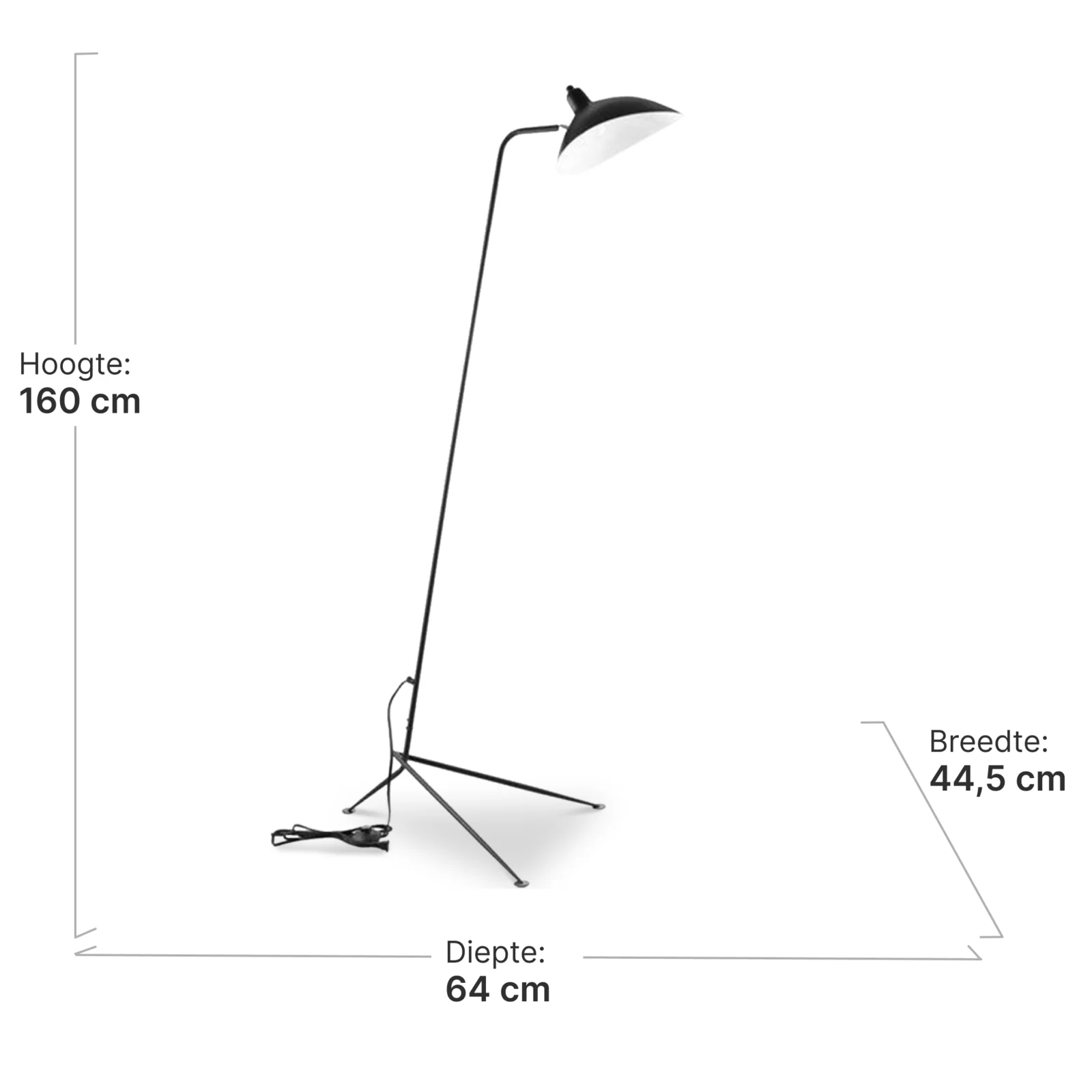 Vloerlamp Blackwidow | Zwart