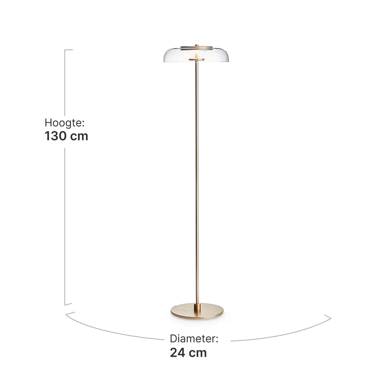 Vloerlamp Amber | Goud Amber