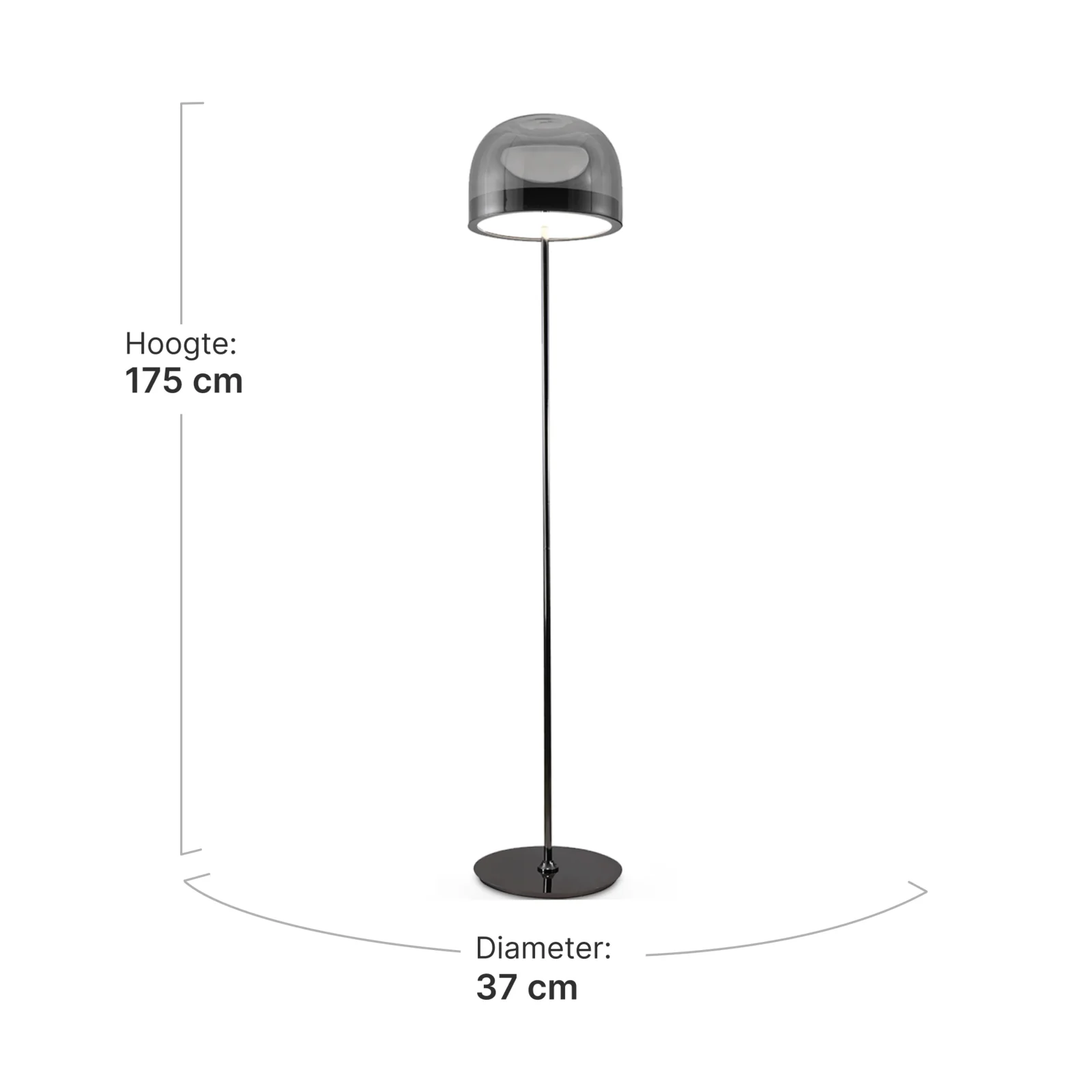 Vloerlamp Orac | Smoky Zwart