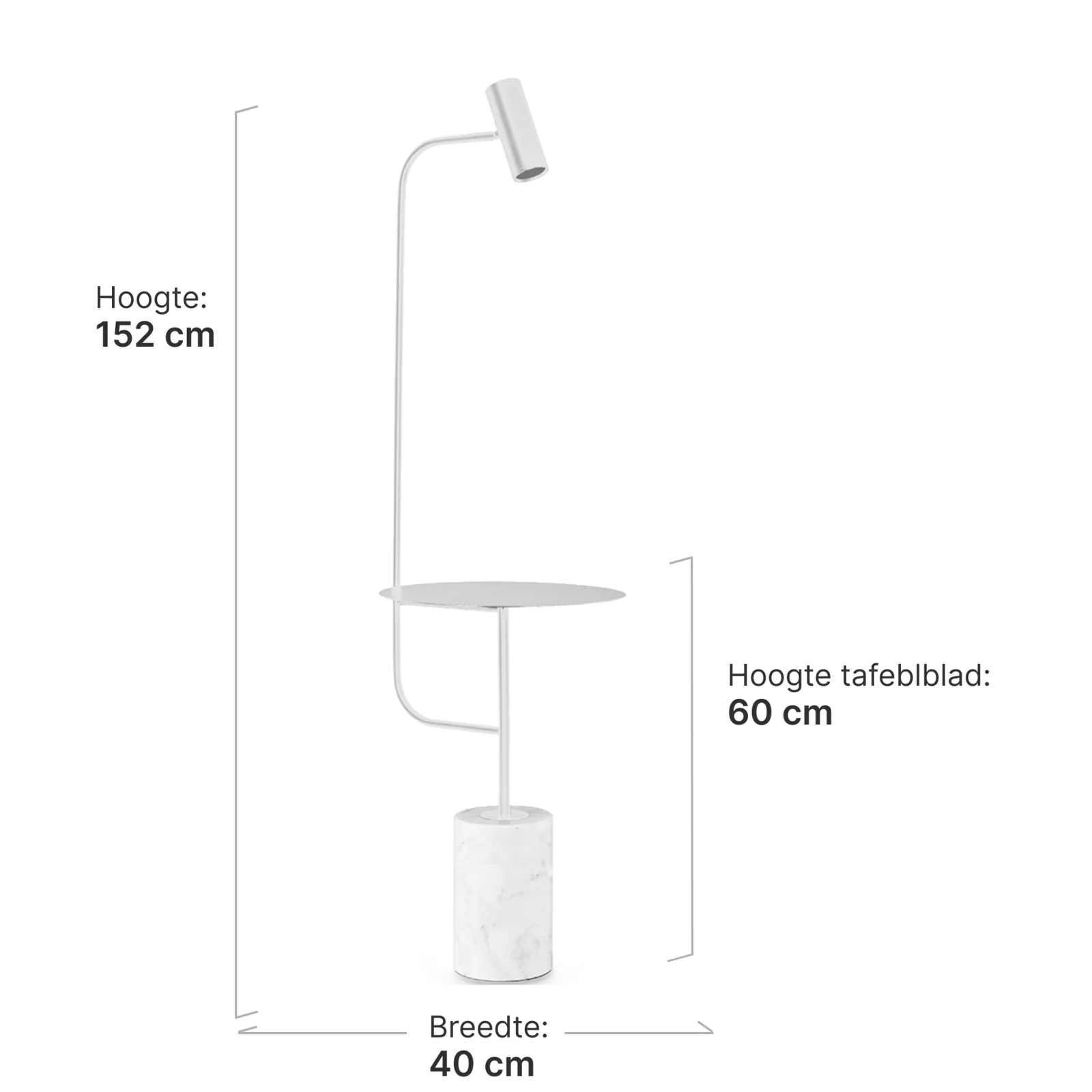 Vloerlamp Marm | Wit