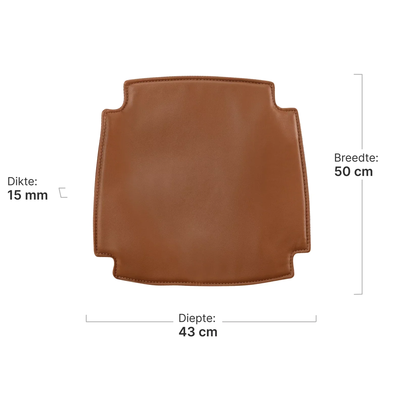 Seatdot / Kussentje voor Wishbone stoelen | PU Leer | Cognac/Bruin