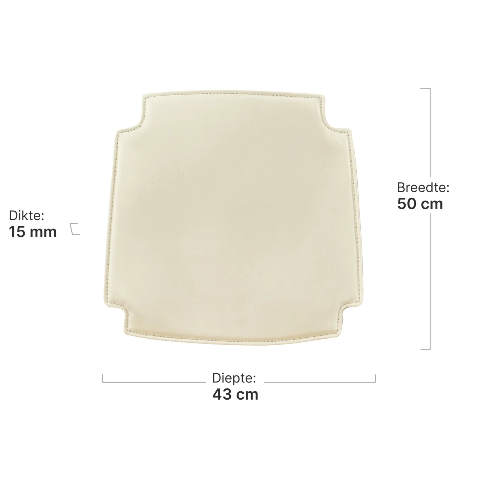Seatdot / Kussentje voor Wishbone stoelen | PU Leer | Off White