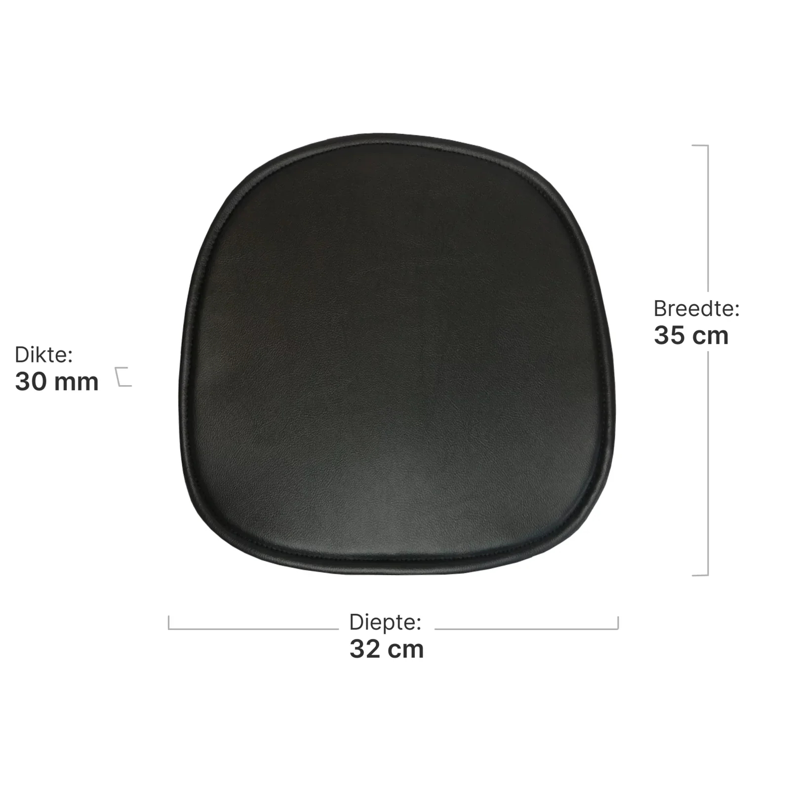 Eames Chair Seatdot / Zitkussen Zwart