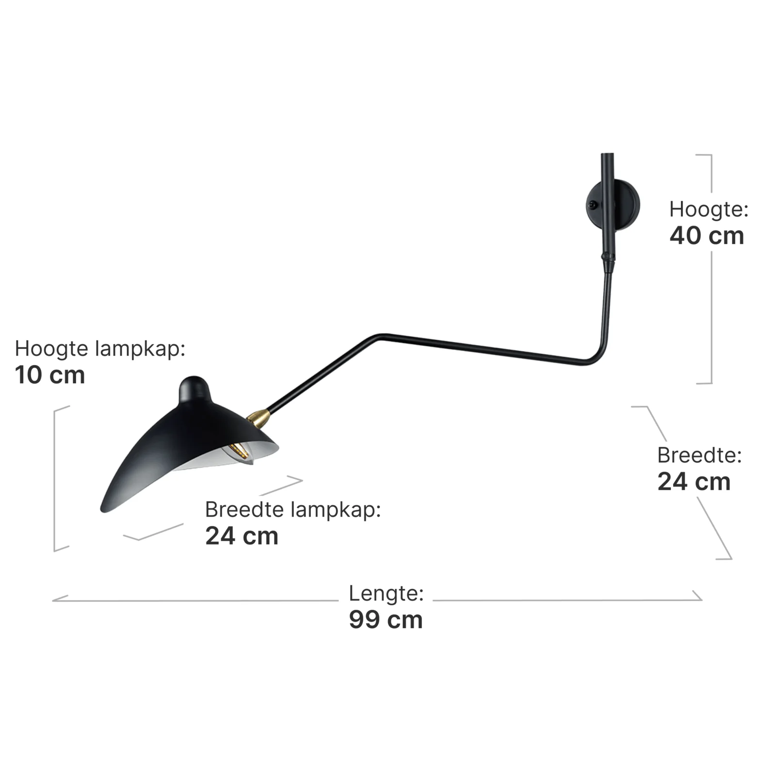 Wandlamp Blackwidow | Zwart