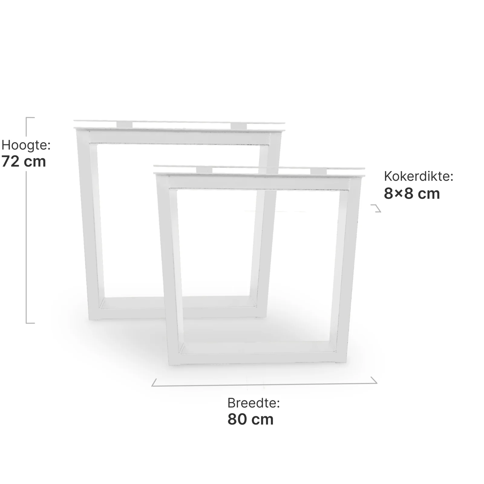 Tafelpoten Set Zwevende-O | Wit