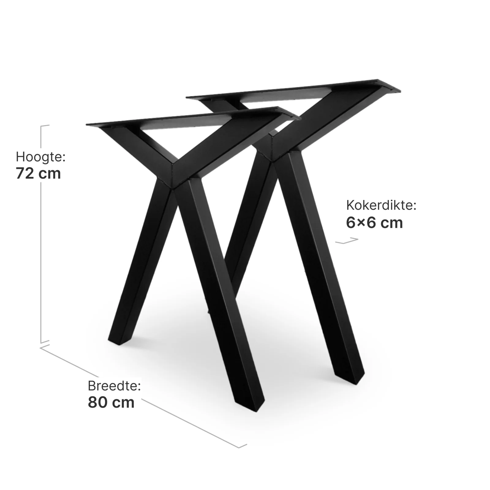 Tafelpoten Set Scissor | Zwart