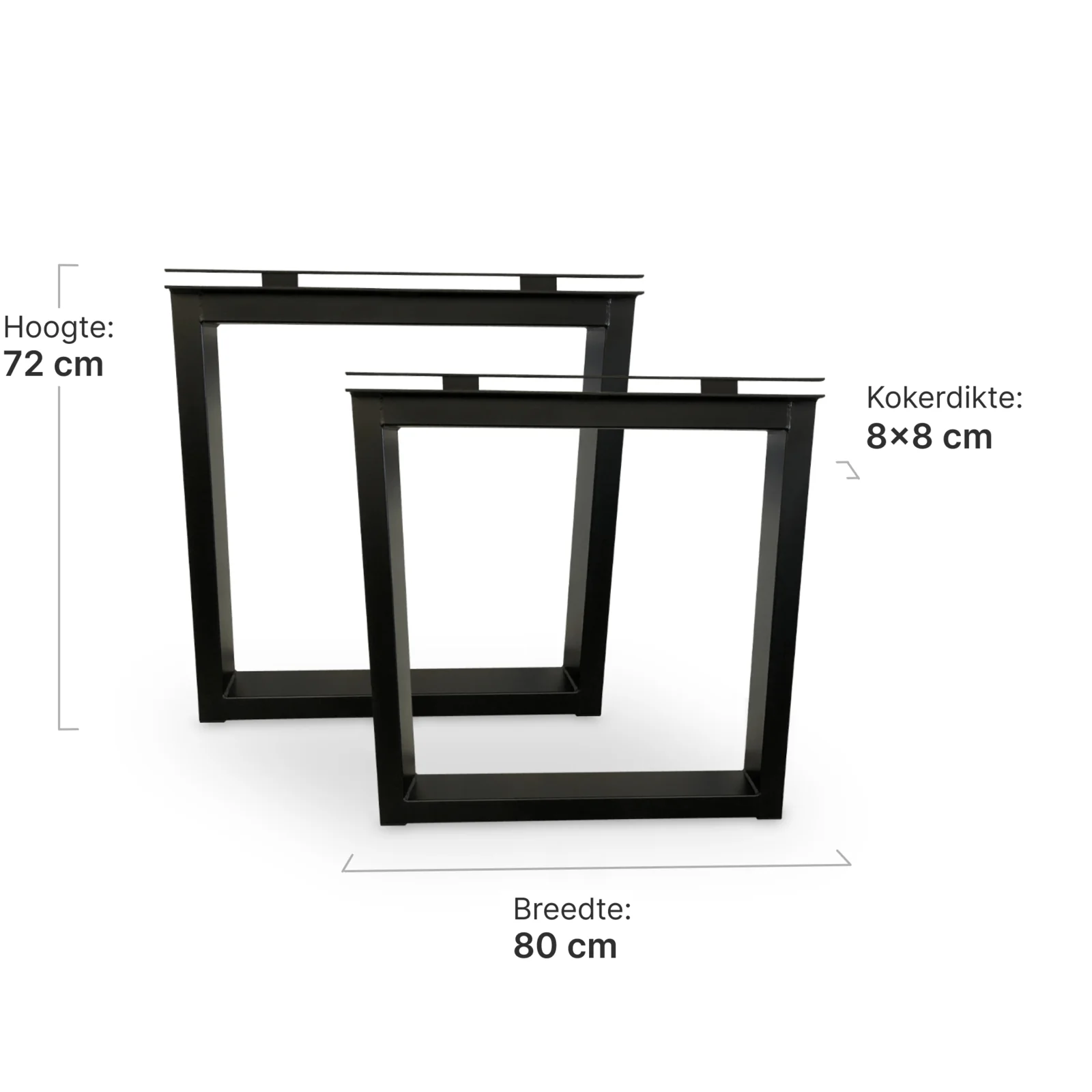 Tafelpoten Set Zwevende-O | Zwart