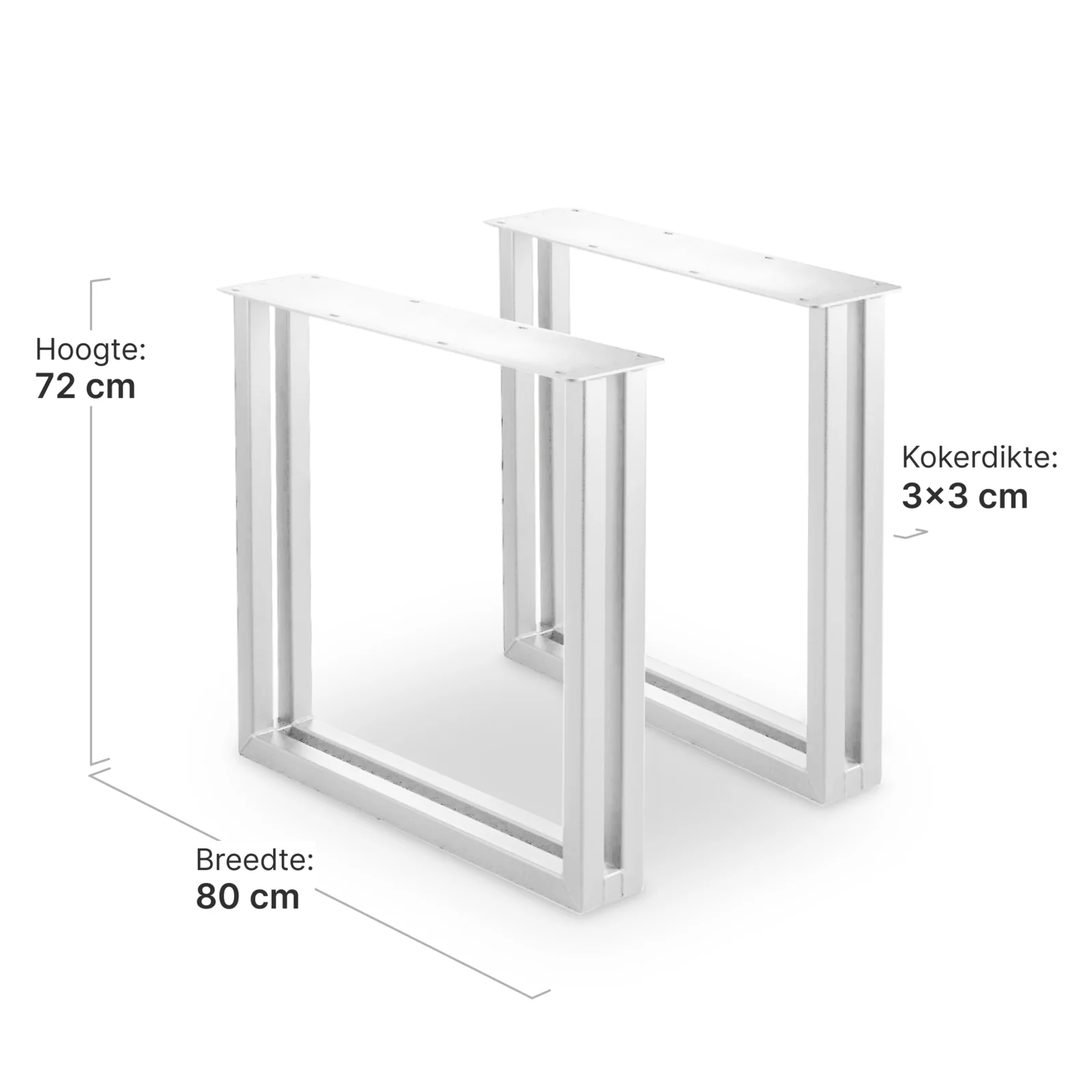 Tafelpoten Set Dubbel U | Wit