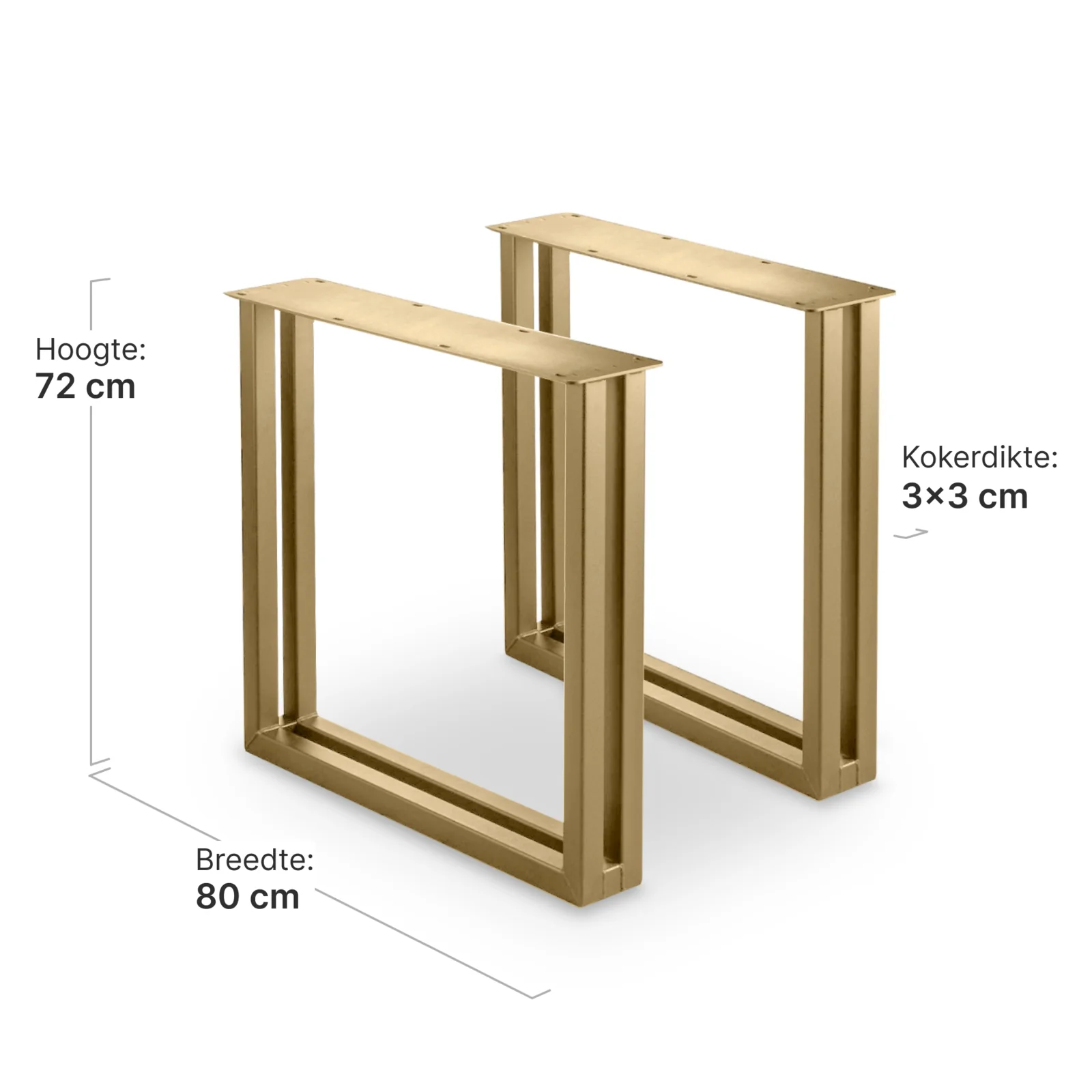 Tafelpoten Set Dubbel U | Goud