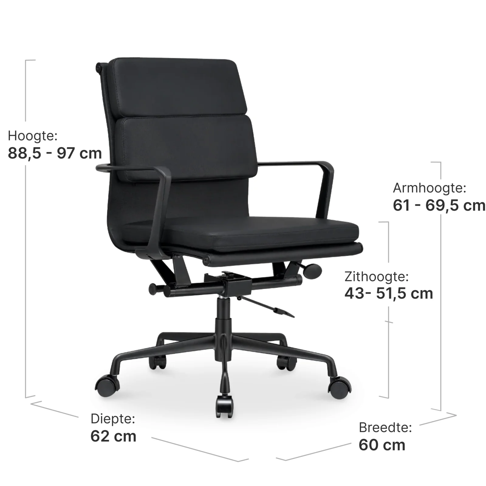 Cavel CD 217 Softpad Bureaustoel Full Black