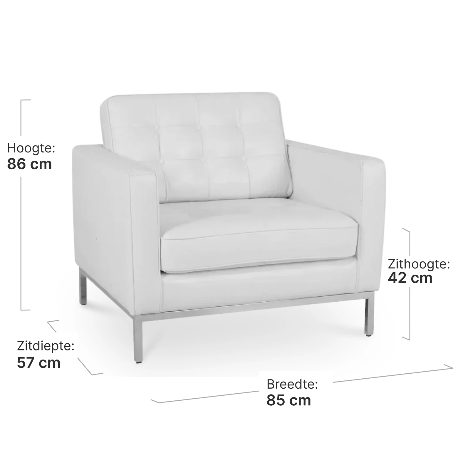 Italo Chair Wit Leer