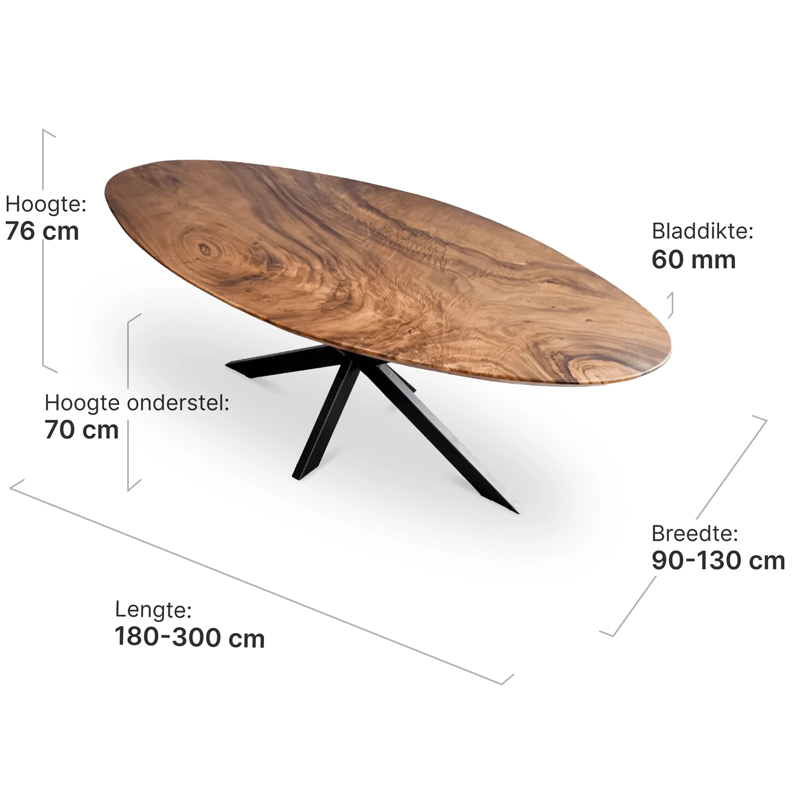 Cavel Ovale Notenhouten Tafel