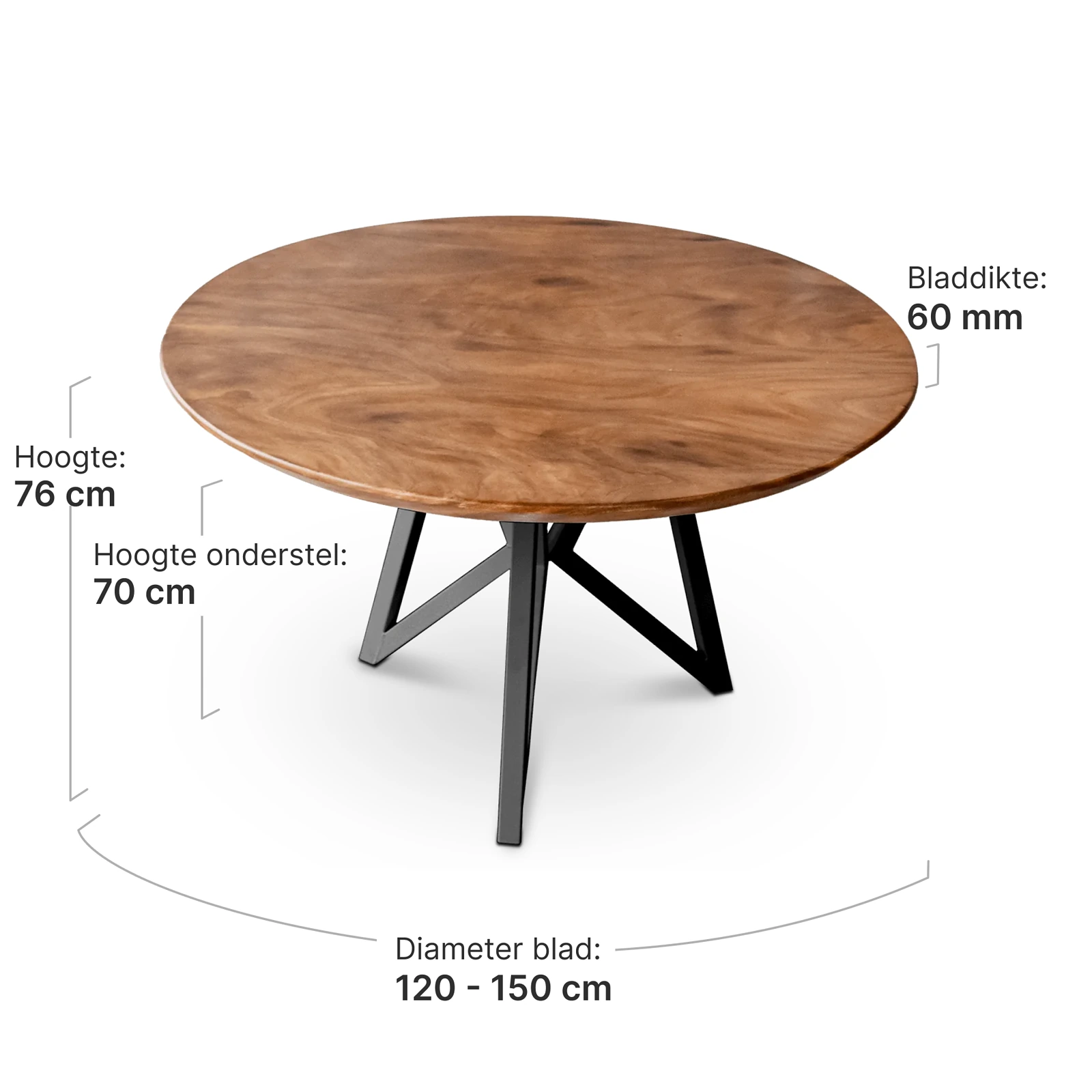 Cavel Ronde Notenhouten Tafel