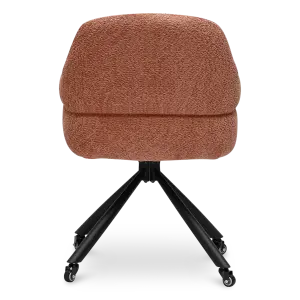Milo Eetkamerstoel met wieltjes | Terracotta Bouclé