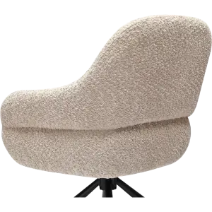 Milo Eetkamerstoel met wieltjes | Taupe Bouclé