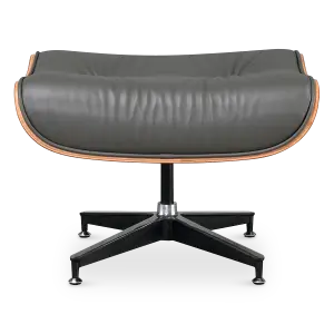 Cavel Lounge Chair Grijs Leer | Walnoot Schalen