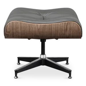 Cavel Lounge Chair Grijs Leer | Walnoot Schalen
