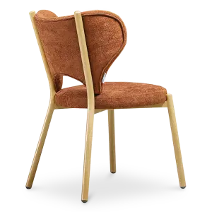 Japandi Eetkamerstoel Cho | Terracotta Chenille | Eiken